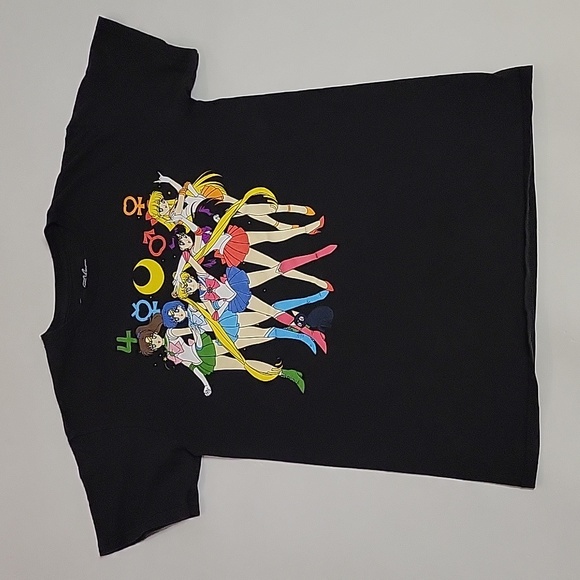 Naoko Takeuchi Tops - Y2K Sailor Moon Group Symbols Naoko Takeuchi T-Shirt Black Size Small Anime